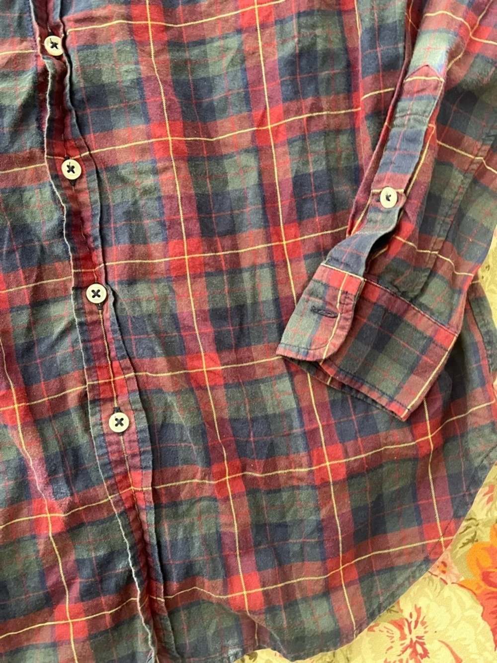 Ralph Lauren Boys Navy and Red Plaid Button-Down Shirt